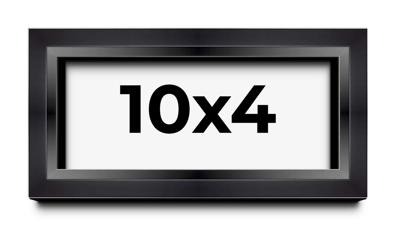 Panoramic Modern Shadow Box 1.5" Depth Black Frame - UV Acrylic, Backing, Hanging Hardware
